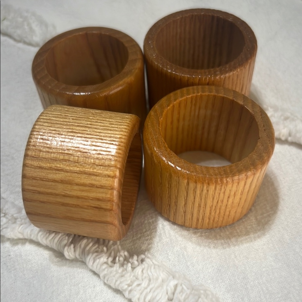 Vintage Set of Wooden Napkin Rings